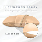 Elegant Comfort 6-Pack Champagne Satin Pillowcase Set with Hidden Zipper Closure, Silky Smooth for Hair and Skin Care - Standard/Queen