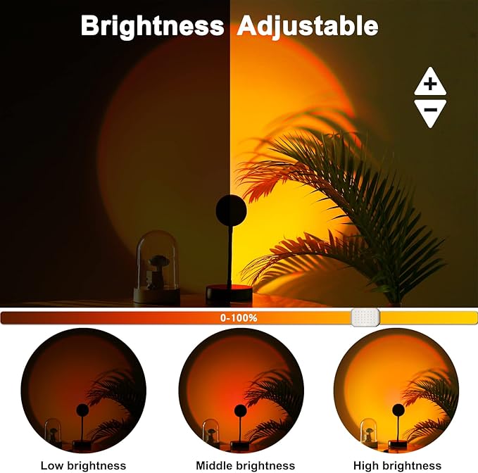 JIMEI Sunset Lamp Projector Led Lights for Bedroom Night Light RGB Lights Sun Sunlight Sunrise Lamp 10w 360° Rotation Mood Lighting Home/Room Decor Christmas Gifts for Women,Desktop Remote