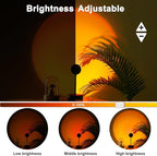 JIMEI Sunset Lamp Projector Led Lights for Bedroom Night Light RGB Lights Sun Sunlight Sunrise Lamp 10w 360° Rotation Mood Lighting Home/Room Decor Christmas Gifts for Women,Desktop Remote