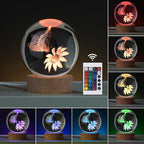 Large 3D Butterfly Crystal Ball Night Light, 16 Color Changing with Remote for Bedroom Decor, Ideal Girlfriend Gift for Teens Boys and Girls, Butterfly