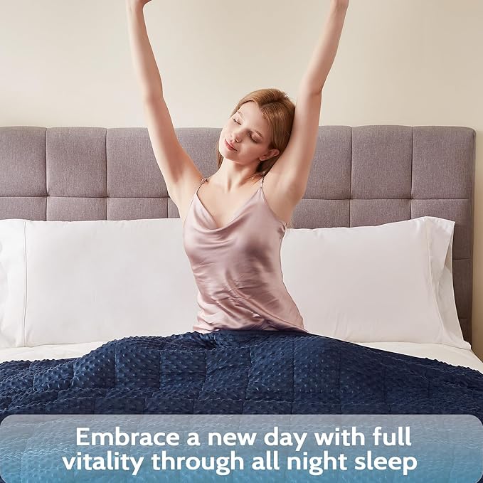 L'AGRATY Weighted Blanket - 36"x48" 5lbs Minky Dots Heavy Blanket with Glass Beads Soft Breathable for All-Season Summer Fall Winter Thick Comfort for Sleeping