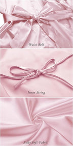 Women's Short Silky Robes Womens Satin Bathrobe Bride Bridesmaid Wedding Party Sleepwear Loungewear