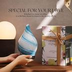 Porseme 150ml Essential Oil Diffuser Glass Color Changing Aroma Air Diffusers Aromatherapy Ultrasonic Cool Mist Humidifier 6 Running Hours Waterless Auto-Off for Sleeping Yoga Office Spa (Blue Ink)
