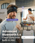 Sleep Headphones Bluetooth 5.4 Headband, Wireless Sleep Headphones with Ultra-Thin HD Stereo Speakers for Side Sleepers, Sweatproof Sports Headband for Workout Yoga Running Cool Gadget Unique Gifts