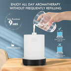 Essential Oil Diffuser Aromatherapy Diffuser - Art Glass Oil Diffuser with Auto Shut-Off Protection 4 Timer Setting 7 Colors Changed LED Night Light for Home Office Decor Gift (Grey Diffuser)