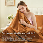 BEDELITE Satin Sheets Twin Size Bed Set, Luxury Soft Burnt Orange Silky Sheets for Hair and Skin, Similar to Silk Bed Sheet Set 3 Pieces with 1 Deep Pocket Fitted Sheet, 1 Flat Sheet, and 1 Pillowcase