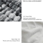 50x60 Inches Ultra-Soft Fuzzy Faux Fur Plush Throw Blanket - Thick, Warm Sherpa for Couch, Sofa, Bedroom, Camping - Decorative Blanket for Cozy Warmth, Bubble Light Grey Tie Dye
