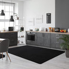Keeko 2x3 Black Area Rugs for Bedroom Living Room, Soft Modern Indoor Throw Rugs Low Pile Fluffy Small Rug Door Mat Washable Non Slip Entryway Rug Carpet for Nursery Home Kids Room Decor