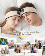 Sleep Headphones Bluetooth 5.4 Headband, Sleep Headphones for Side Sleepers with Ultra-Thin HD Stereo Speakers, Over Ear Headphones Sports Headband Eye Mask for Sleeping Travel, Idea for Men Women