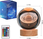 Large 3D Crystal Ball Saturn Lamp, Crystal Lamp 16 Color Changing Night Light with Remote Control for Bedroom Decor, Ideal Birthday Gift for Teens Boys and Girls, Saturn Model