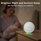 Sound Machine Alarm Clock for Bedroom: 25 Natural Sleep Sounds - White Noise Machine for Adults Kids Baby - Gentle Wake Up Alarm with Bluetooth Speaker - Frost White