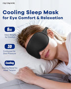 3D Weighted Cooling Gel Eye Mask for Sleeping, FSA Eligible Items HSA, 6oz Gel-Weighted Sleep Mask, 100% Blackout, Gentle Pressure & Cold Relief for Migraine, Ice Cold Gel for Puffy Eyes, Eye Care