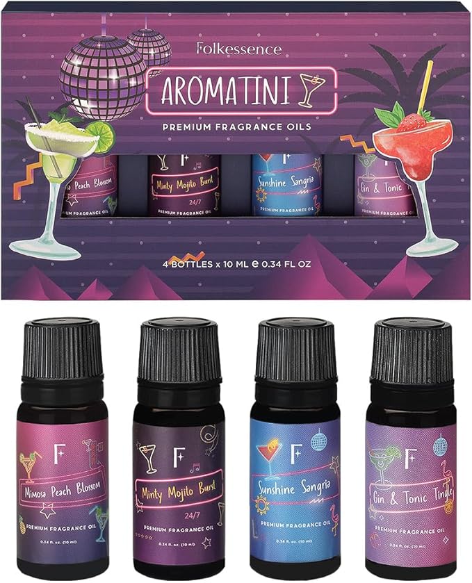 Folkulture Essential Oil for Diffuser for Home | Set of 4 Essential Oils | Aromatherapy Oils, Essential Oils for Candle Making | Essential Oil for Soap Making | Diffuser Oil for Relaxation