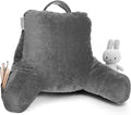 Clara Clark Reading Pillow for Kids & Teens with Shredded Memory Foam, Backrest Pillows for Reading, Watching, and Gaming, Use on The Couch, Bed, or Floor, Adjustable Support with Washable Cover Grey