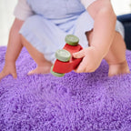 junovo Purple Washable Area Rug for Boys Bedroom Living Room, 4x5.3 Soft Non-Slip Fluffy Rugs, Shag Plush Memory Foam Carpet for Kids Room Baby Nursery Home Decor