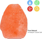 Betus Natural Crystal Himalayan Salt Wall Lamp - Air Purifying Night Light - 360° Rotatable Plug 7W Bulb - Natural