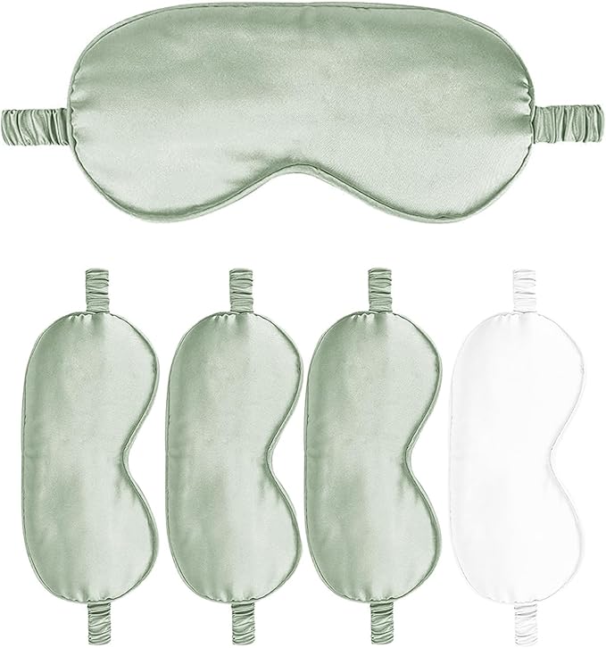 Sleep Masks 5PACK Silk Eyes Cover Satin Eye Mask Silky Blackout Soft Blindfold Sleeping Eyeshades Covers Bridesmaid Gifts