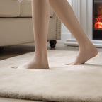 Ashler Faux Fur Rug, Ultra Soft Faux Rabbit Fur, Beige Area Rugs, 3 x 5 Feet Rectangle, Machine Washable Nursery Decor Throw Rugs for Bedroom, Kids Room, Living Room