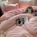 Nayoroom Gingham Duvet Cover King Size Reversible Pink Plaid Checkered Duvet Cover 3 Pieces Soft Breathable Washed Microfiber Girls Dorm Bedding Set for All Seasons