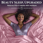 SLEEP SANCTUARY Satin Sheets King Size – 4 Piece Luxury Silky Bed Set, Softer Than Silk, 15" Deep Pocket, Cooling & Wrinkle-Free, Moisture-Wicking & Breathable for Hair & Skin (Pink)