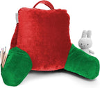 Clara Clark Reading Pillow for Kids & Teens with Shredded Memory Foam, Backrest Pillows for Reading Watching, and Gaming, Use on Couch, Bed, Floor, Adjustable Support with Washable Cover Holiday Color