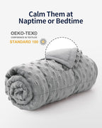 Mr. Sandman Weighted Blanket 5LBS 36 x 48 Inches, Minky Dots Heavy Blanket with Glass Beads, Soft and Cooling for School and Home, Grey