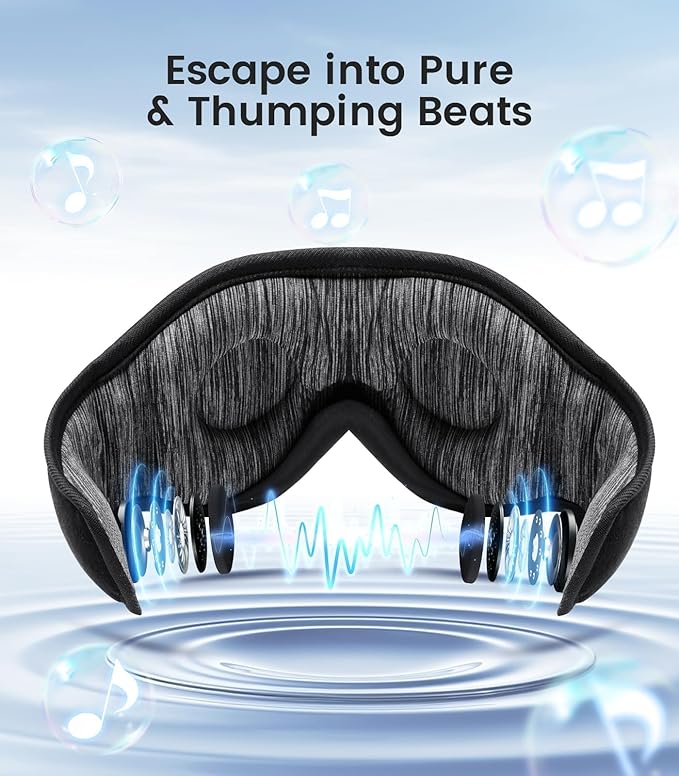 Bluetooth Sleep Mask, Sleep Mask with Bluetooth Headphones, Sleeping Headphones for Side Sleepers Travel Yoga, Cool Tech Gadgets Unique Gift for Valentine's Mother's Day Birthday Christmas