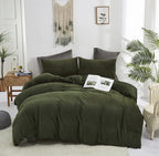 Cottonight Army Green Velvet Comforter Set King Olive Green Flannel Plush Bedding Set Fluffy Blanket Quilts Winter Warm 3 Piece Velvet Comforter Set for King Bed