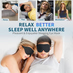 ZGGCD Sleep Mask for Side Sleeper, Light Blocking Sleeping Eye Mask for Women Men, 3D Contoured Cup Night Blindfold, Luxury Eye Cover Eyeshade with Adjustable Strap for Travel, Nap, Black