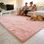 Shag 8x10 Pink Area Rug – 8x10 Rugs for Bedroom Girls, Ultra Soft Fluffy Plush Large Carpet, Shaggy Furry Rugs for Living Room, Dorm, Kids and Girls Room, Nursery, Home Office Décor