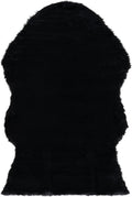 SAFAVIEH Faux Sheep Skin Collection 4' x 6' Black FSS115B Silken Glam 2.35-inch Thick Area Rug