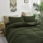Cottonight Army Green Comforter Set Queen Dark Green Bedding Set Full Plain Modern Style Blanket Quilts Soft Breathable Comforter Set for Women Men