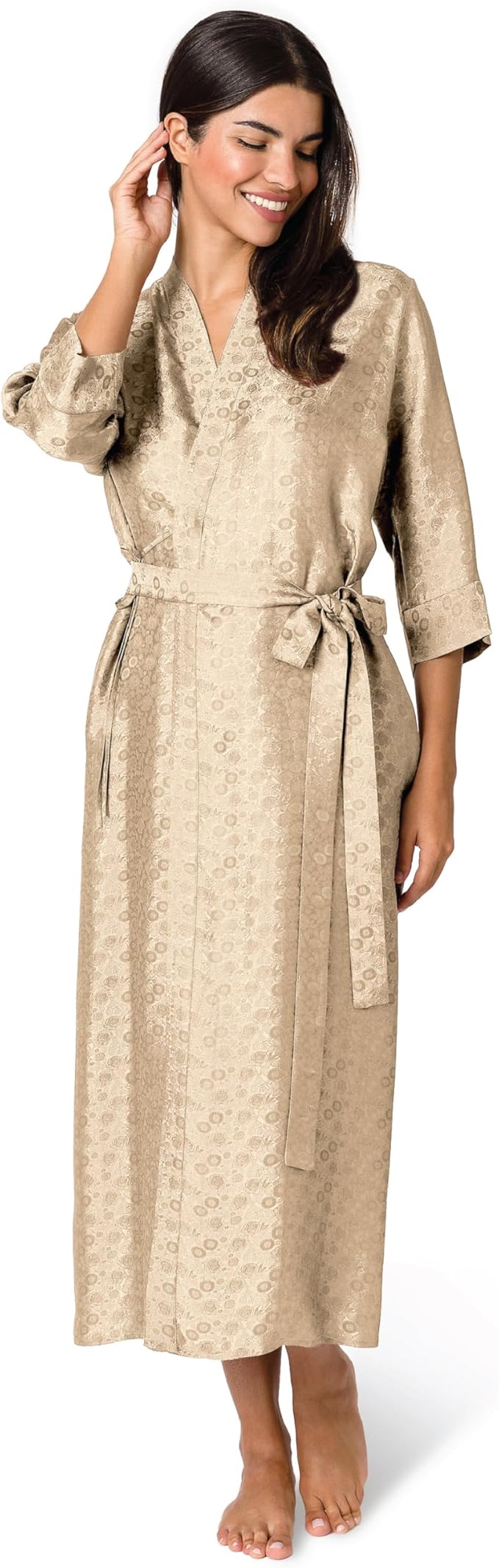 Tara Sartoria Luxury Artisan Silk Robe for Women, Washable, Full Length, Jacquard, XS–4XL, Oprah Daily 2025