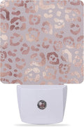 Night Lights Plug into Wall Rose Gold Leopard Night Lights Dusk to Dawn Sensor Led Lamp for Women Men,Led Lights for Stairway/Hallway/Bedroom,0.5W