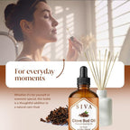 Siva Clove Bud Essential Oil - 4 Fl Oz – 100% Natural Clove Oil - for Diffuser, Face, Skin Care, Aromatherapy, Hair Care, Scalp and Body Massage - with Dropper