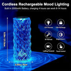 Crystal Table Lamp Touch, 16 Color Changing Night Light, Rechargeable, Dimmable, RGB Rose Diamond Ambient Mood Lighting, Protable Cordless Desk Lamp Bedside Led Light for Bedroom Living Room Party
