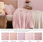 WRENSONGE Full Size Comforter Sets - 3 Pieces Soft Pink Comforter Prewashed Soft Lightweight for All Seasons, Fluffy Down Alternative Comforter Full Size with 2 Pillow Shams