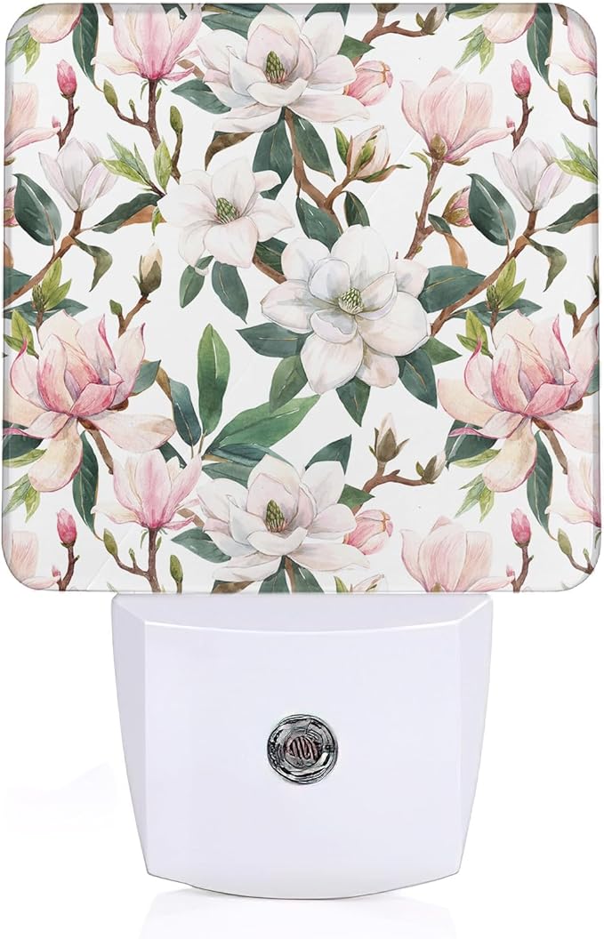 Summer Flower Night Light, Pink Nightlight Plug into Wall with Dusk to Dawn Sensor, LED Lamp Energy Saving Lights for Women Girls,Lamp for Bedroom Bathroom Hallway