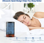 EQUSUPRO Aromatherapy Essential Oil Diffuser 150ml- Electric Cool Mist Aroma Diffuser with Intermittent Mode, Auto Shut-Off Protection, 7 Colors Changing LED Light for Home Office Decor & Gift (Sea)