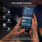 Mirlray Smart Ring for Women & Men, Smart Ring Health Tracker, Blood Oxygen & Heart Rate Monitor, Long Lasting Battery Sleep Ring, Waterproof Fitness Ring (Gold, 10)
