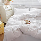 Cottonight White Comforter Set King Bedding Comforter Set Plain Solid Color Blanket Quilts Soft Breathable Pure White Bedding Set for Women Men Hotel Quality King Bed