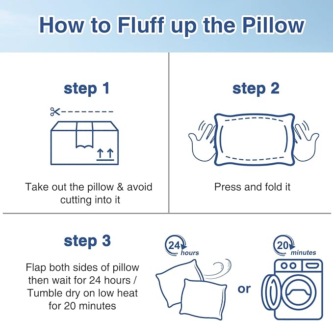 Favocama Cooling Pillow for Sleeping, Shredded Memory Foam Pillows Standard Size Set of 2, Double Sided Cooling Bed Pillows for Hot Sleepers, Side Back and Stomach Sleepers with 4 Covers