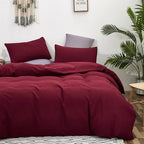 Cottonight Burgundy Comforter Cal King Claret Wine Red Bedding Comforter Set California King Women Dark Red Comforter Cotton Blanket Quilt Breathable Chic Modern Solid Comforter Set