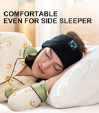 Ear Warmers, Sleep Headphones Bluetooth Beanie Headband, Wireless Ear Muffs Winter Headband with Ultra-Thin Speakers, Headphones for Side Sleepers, Thanksgiving for Women Men BlackGrey