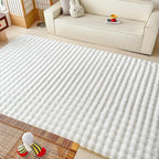 White Rabbit Plush Rug 6'x9', Fluffy Faux Fur Shaggy Area Rug for Nursery, Kids Room Decor, Soft Fuzzy Carpet for Living Room, Bedroom, Teen Girls Room