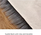 Fluffy Faux Fur Heart Shaped Area Rug Soft Fuzzy Carpet Home Decoration Wedding Party for Bedroom Living Room Bedside 50x50cm Black