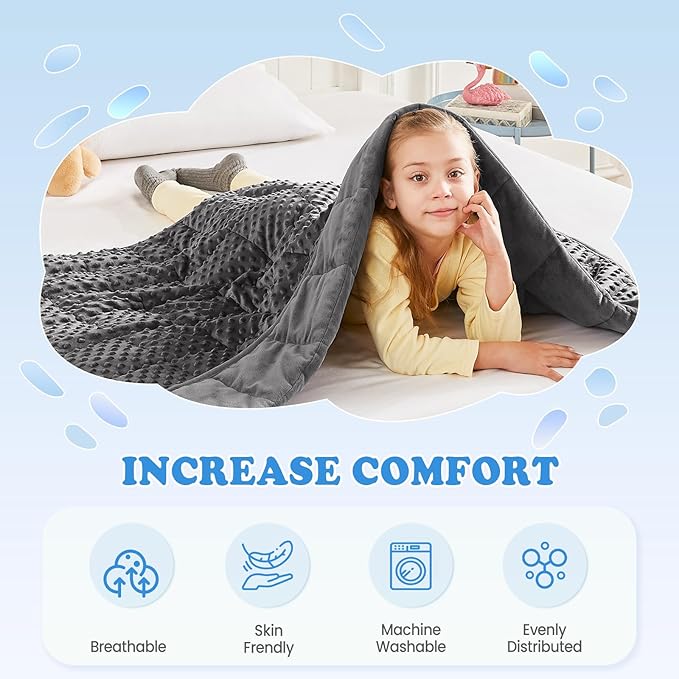 HOSUKKO Weighted Blanket - 2 lbs Grey Thciken Heavy Blanket - Small Size Breathable Blanket(36 * 48 inches, 2 lbs)
