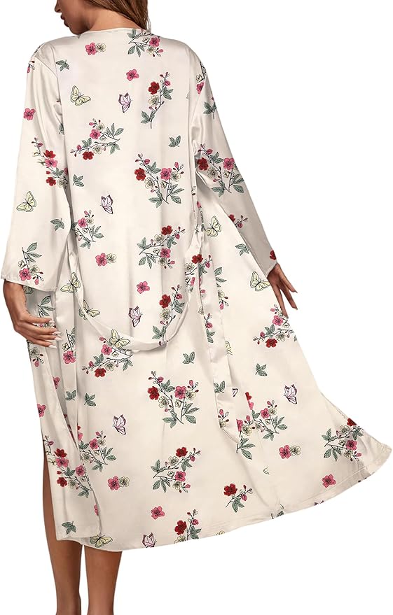OPOIPIN Women's 3 Piece Pajama Set Sexy Cami Top and Shorts with Robe Sleepwear Loungewear Set