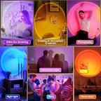 Sunset Lamp Projection, Sunset Night Light Rainbow Projector 180° 16 Color Changing 4 Modes, Vlog, Photography, Decorative, Party Decor, Gift for Women(16 Color) (red) (red)