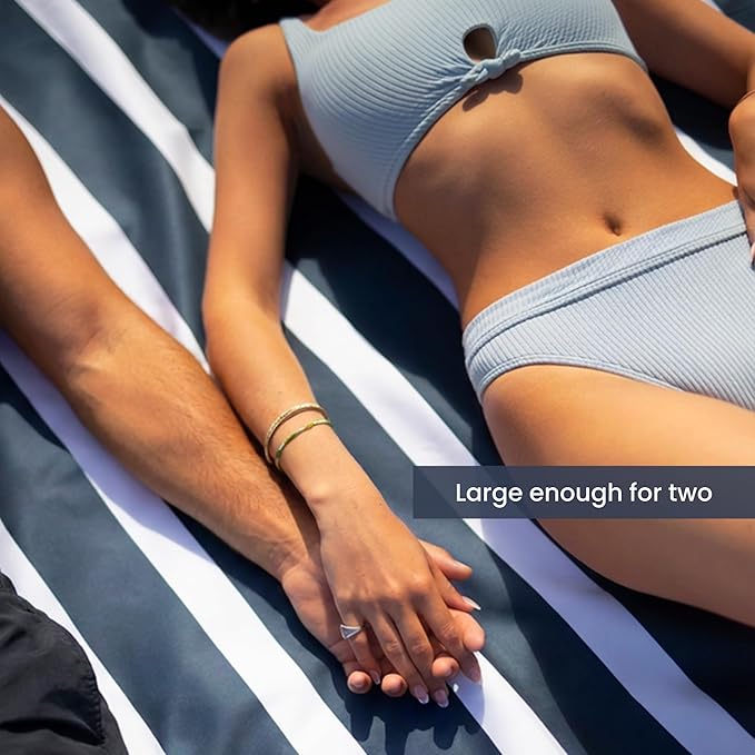 SummerSand Microfiber Beach Towel XXL Oversized (71 x 63 in) - Quick Dry, Sand Free - Compact and Lightweight for Travel - Recycled Materials - Extra Large Beach Blanket – Deep Blue